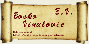 Boško Vinulović vizit kartica